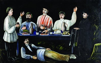 Molokani Carousing by Niko Pirosmani